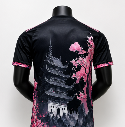 Japan Dragon Sakura Special Edition Football Away Jersey – Black & Pink