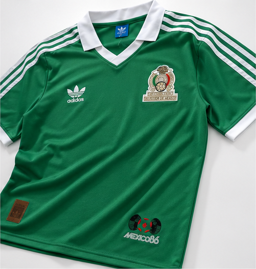 Mexico 1986 Retro Adidas Home Jersey – Green Vintage World Cup Shirt